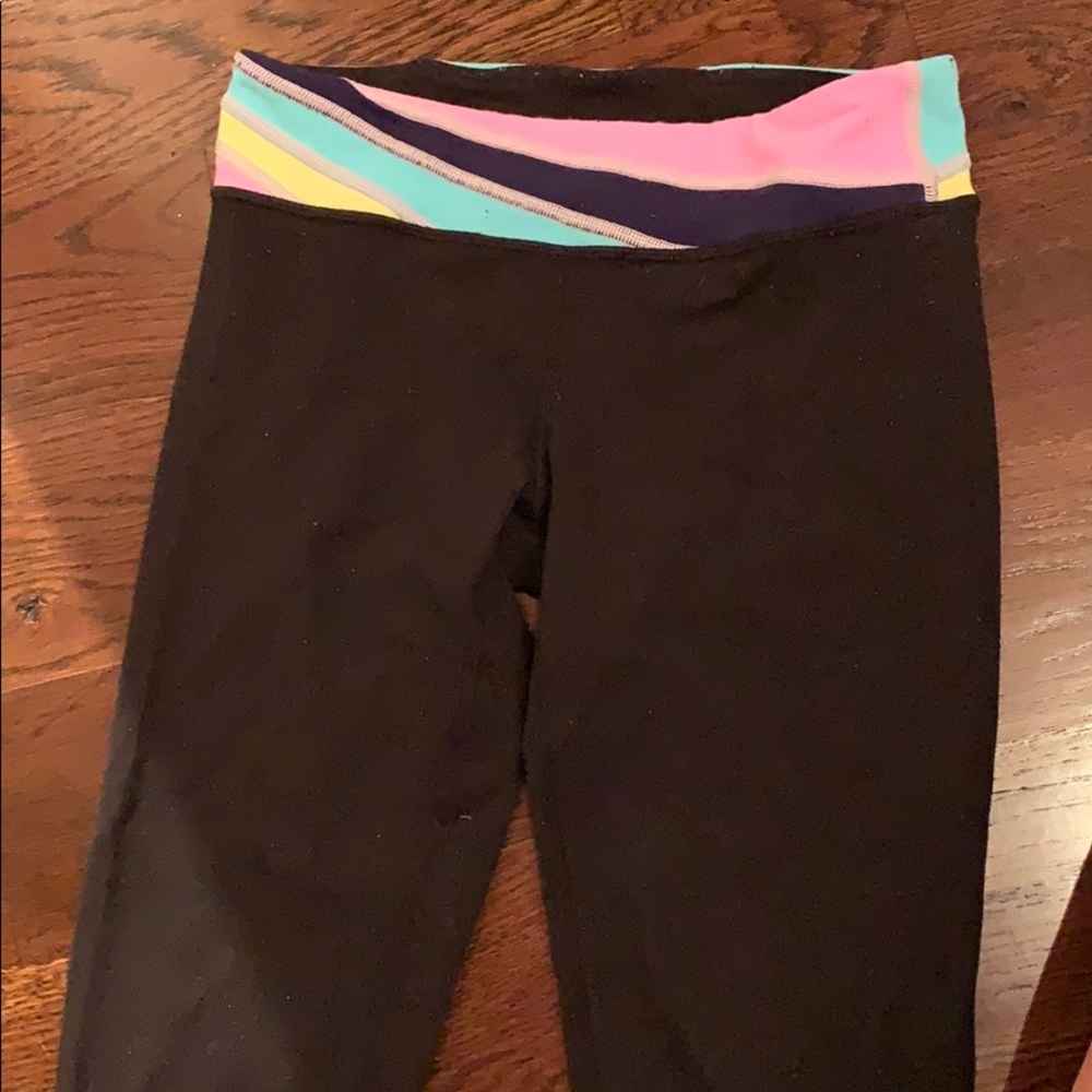 Black ivivva pants with colorful waistband